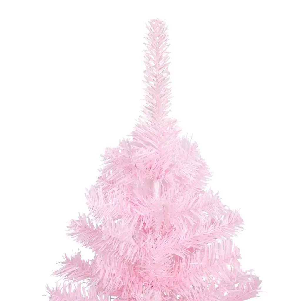 Artificial Christmas Tree Pink Pre-lit 180cm with Stand LED Lights
