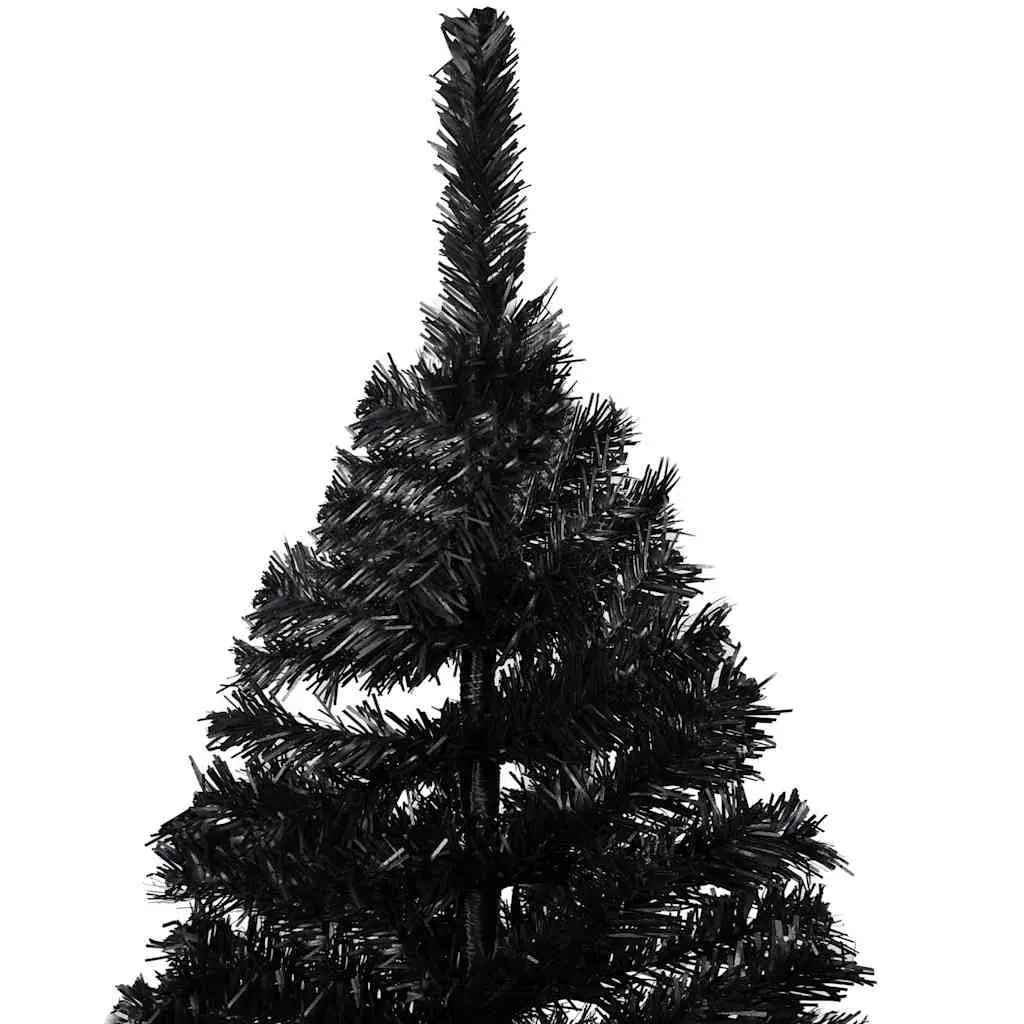 Artificial Pre-lit Christmas Tree 180cm Black with Stand