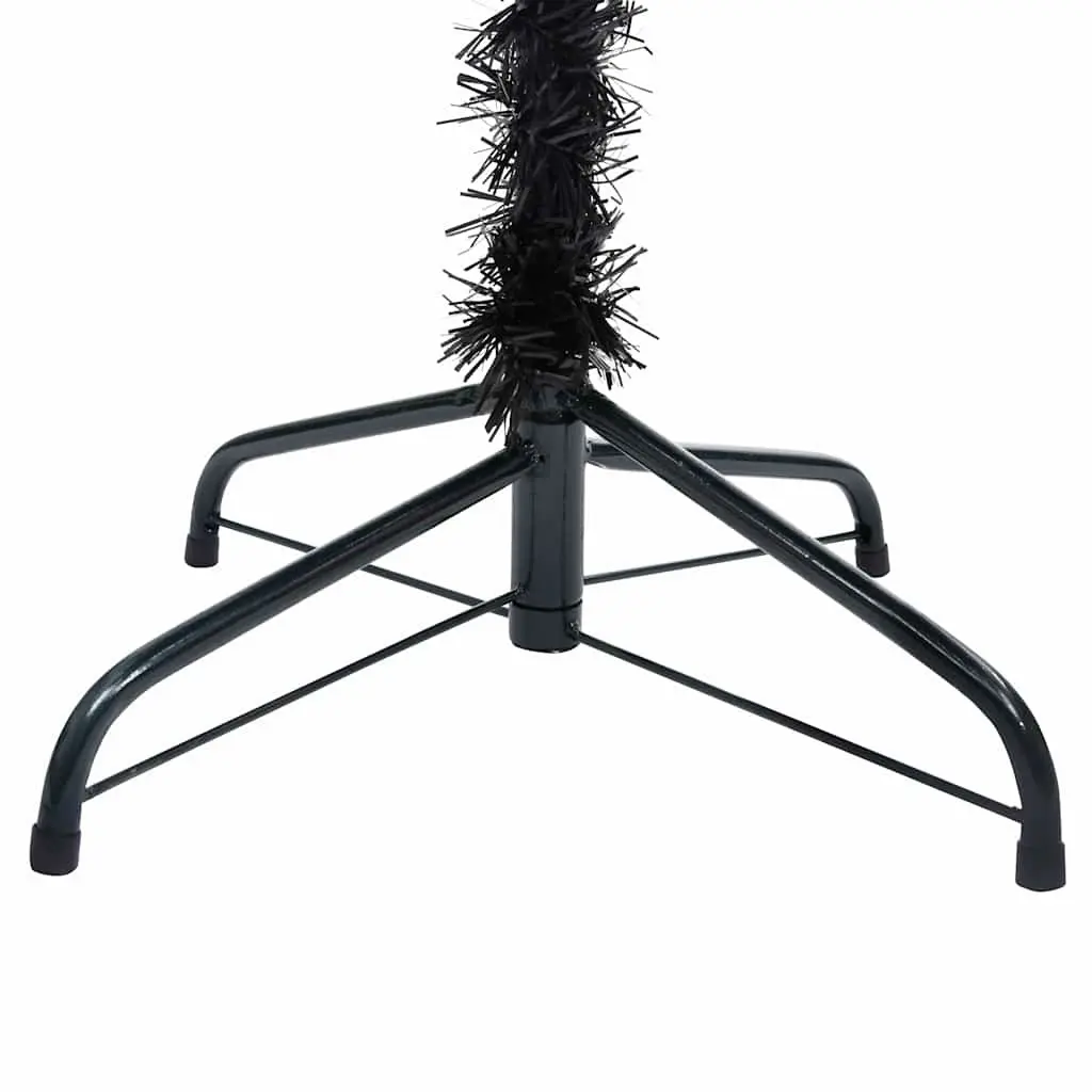 Artificial Pre-lit Christmas Tree 180cm Black with Stand
