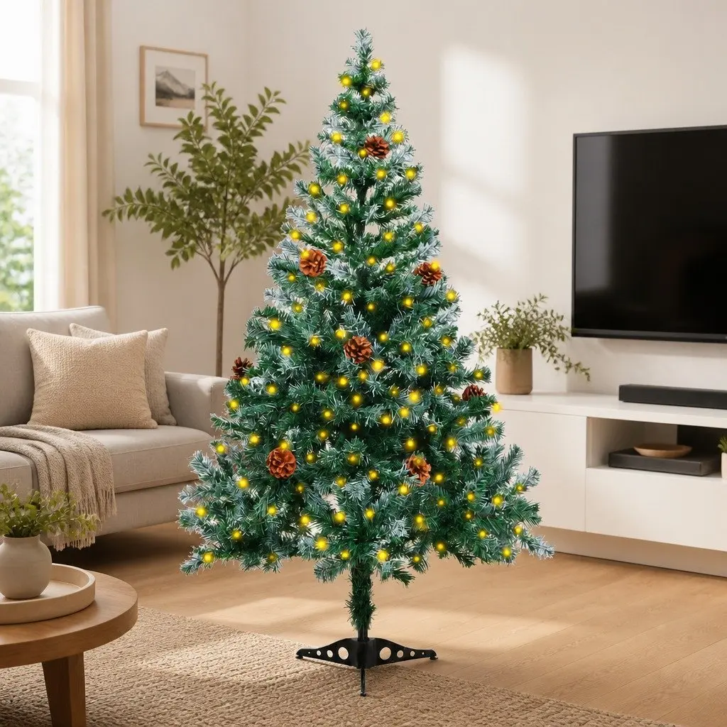 Artificial Christmas Tree Pre-lit LED Lights 150cm Green