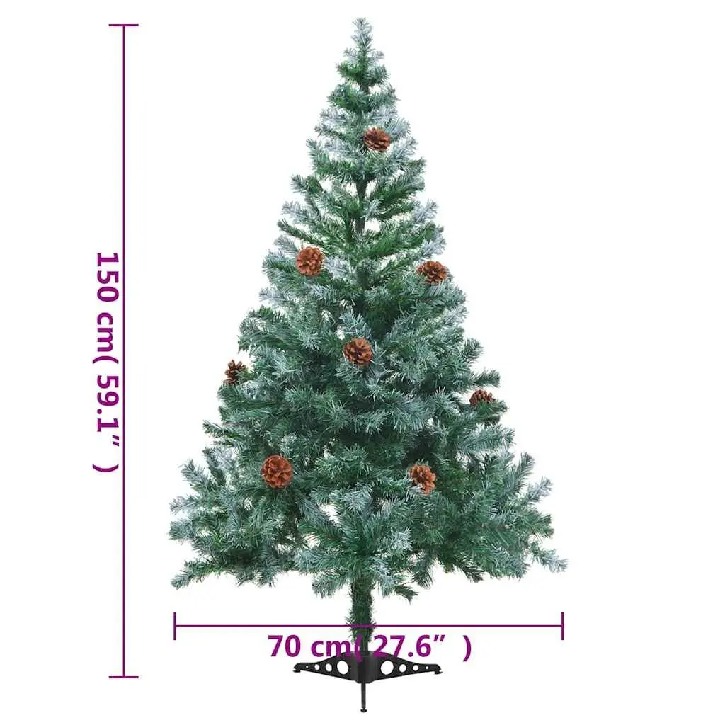 Artificial Christmas Tree Pre-lit LED Lights 150cm Green