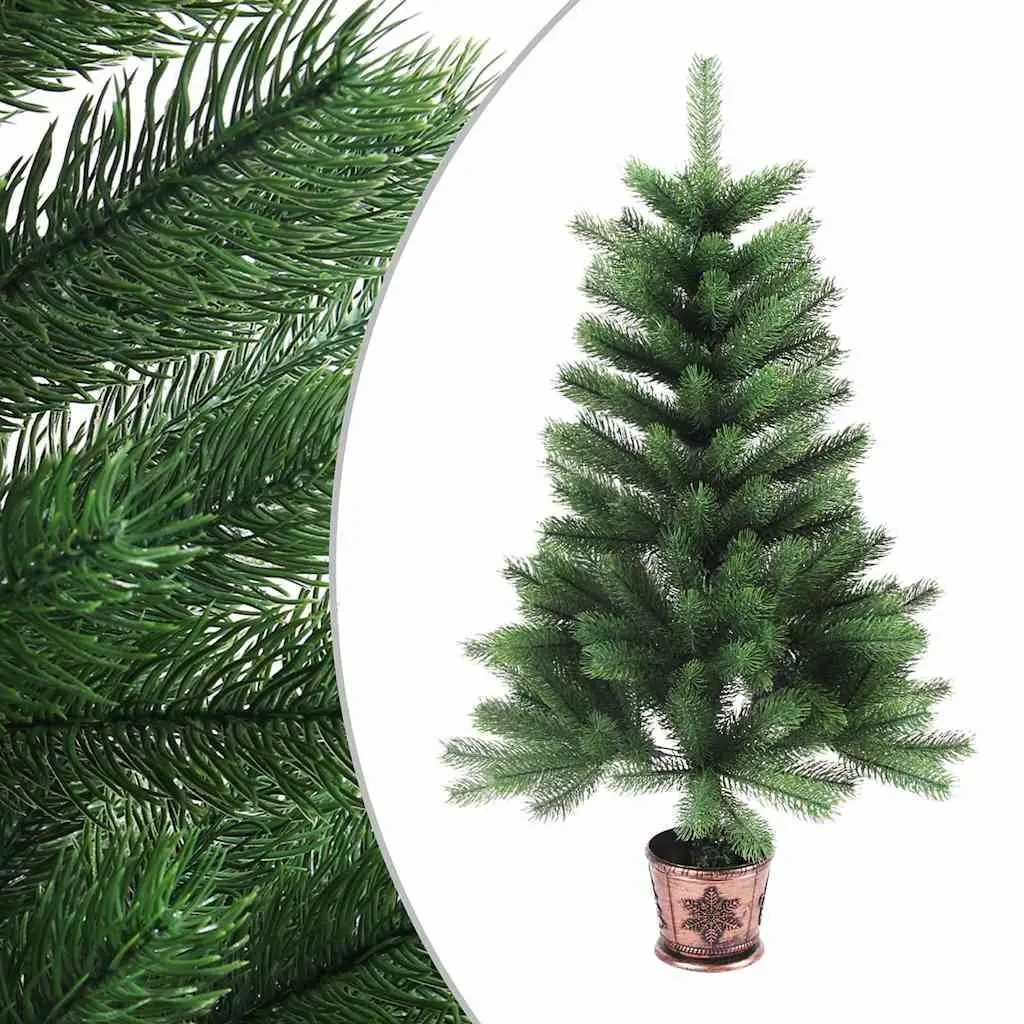 Artificial Pre-lit Christmas Tree 90 cm Green with LED Lights Basket Base