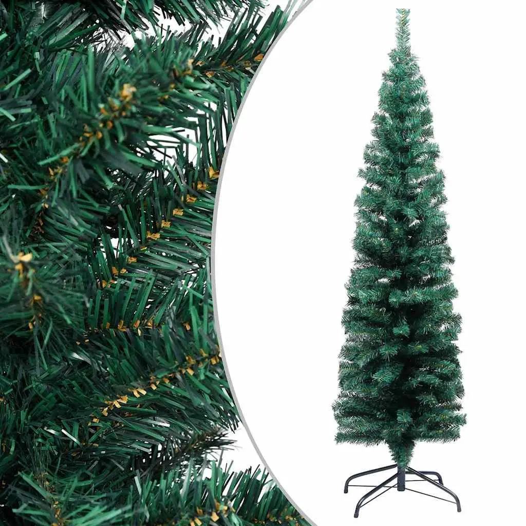 Slim Artificial Christmas Tree Pre-lit LED Lights 120cm Green