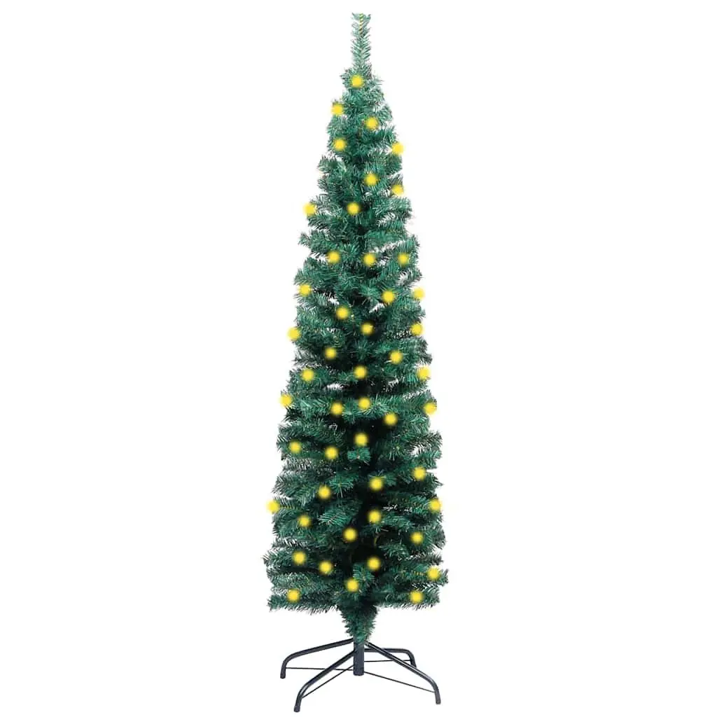 Slim Artificial Pre-lit Christmas Tree 150cm Green