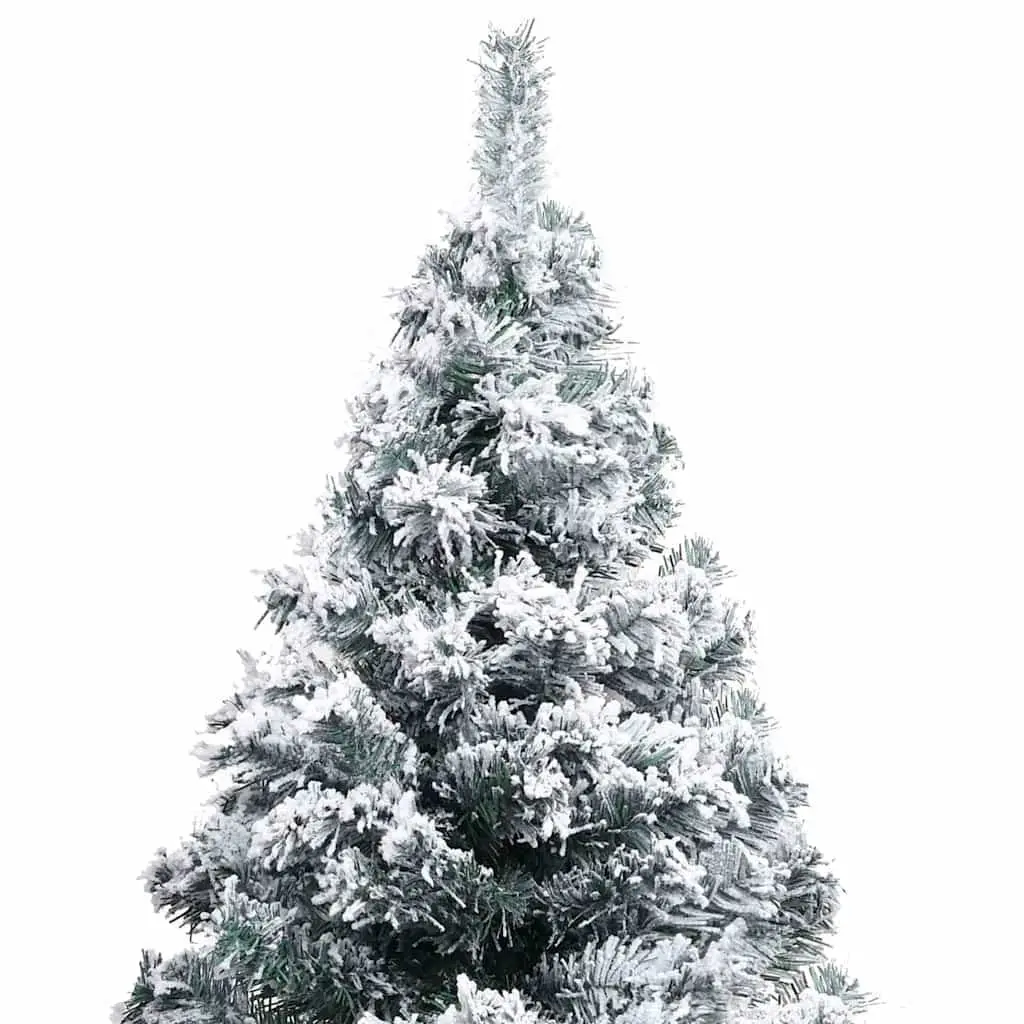 Artificial Christmas Tree Pre-lit LED 120cm Green Flocked Snow Holiday Decoration