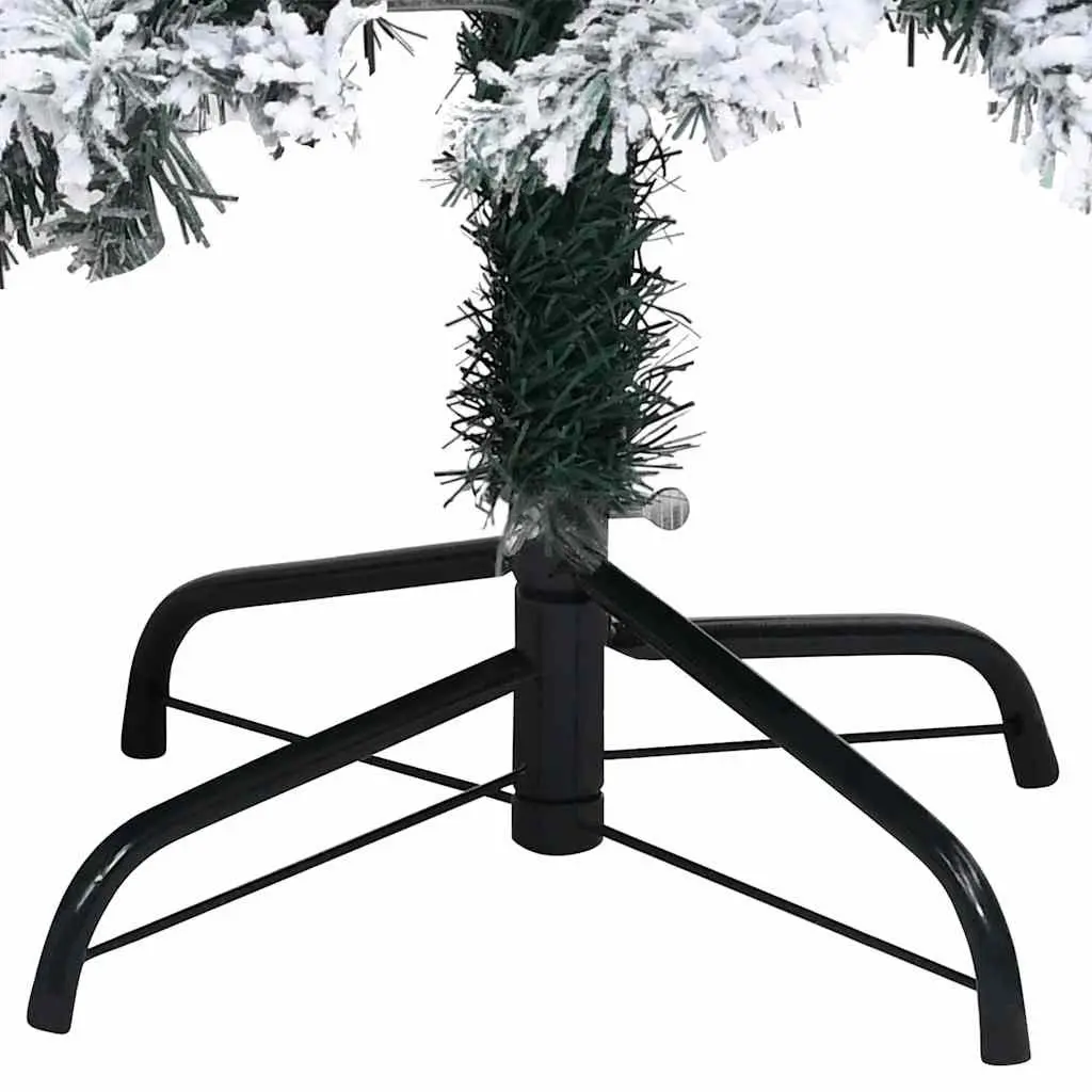Artificial Christmas Tree Pre-lit LED 120cm Green Flocked Snow Holiday Decoration