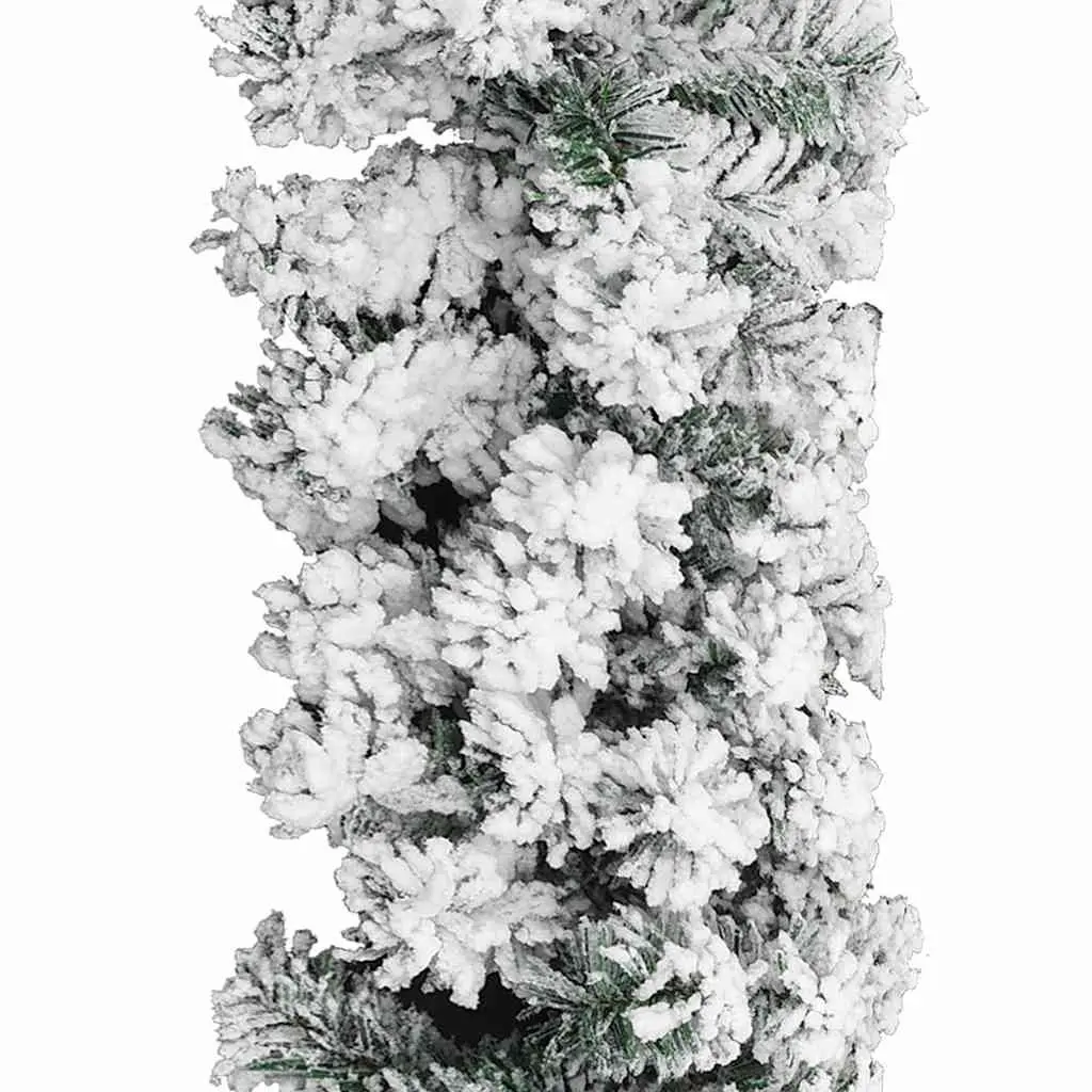 LED Christmas Garland Green Flocked Snow 10m PVC Holiday Decoration