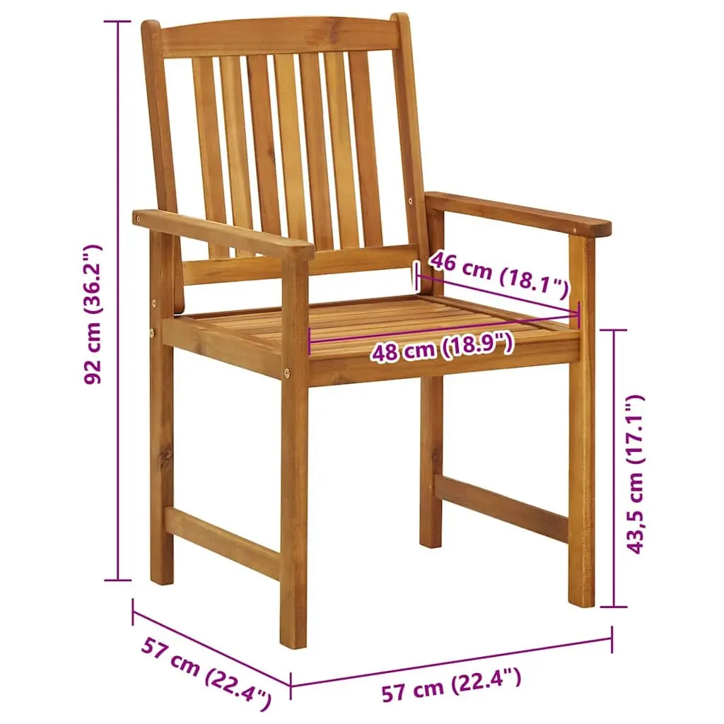 Outdoor Chairs Set 6 Piece Garden Seating Solid Wood Brown