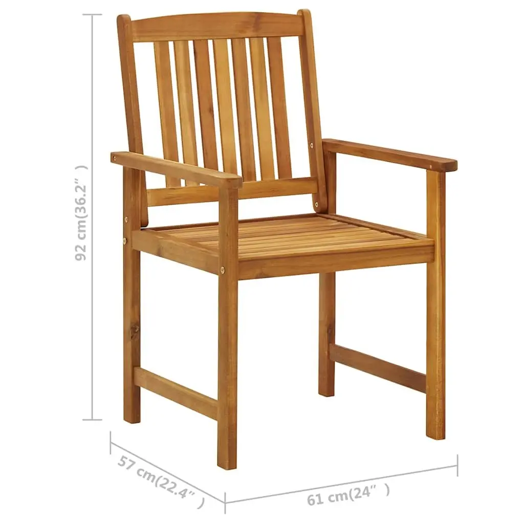 Outdoor Garden Chairs Set 8 Piece Cushions Solid Acacia Wood Grey