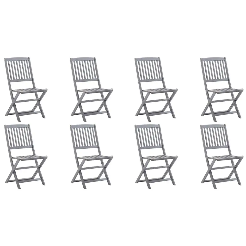 8-Piece Folding Outdoor Chair Set with Cushions