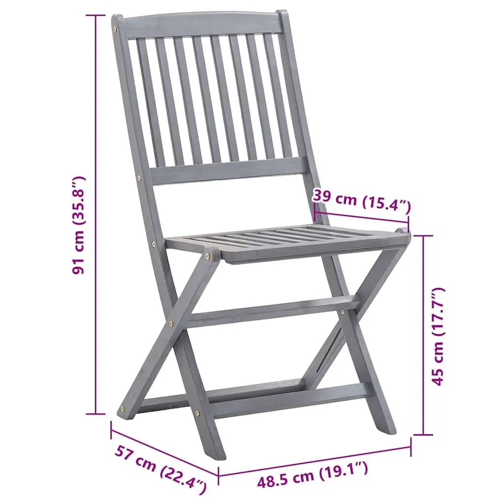 8-Piece Folding Outdoor Chair Set with Cushions