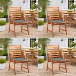 Practical Outdoor Dining Chairs Set of 4 with Cushions