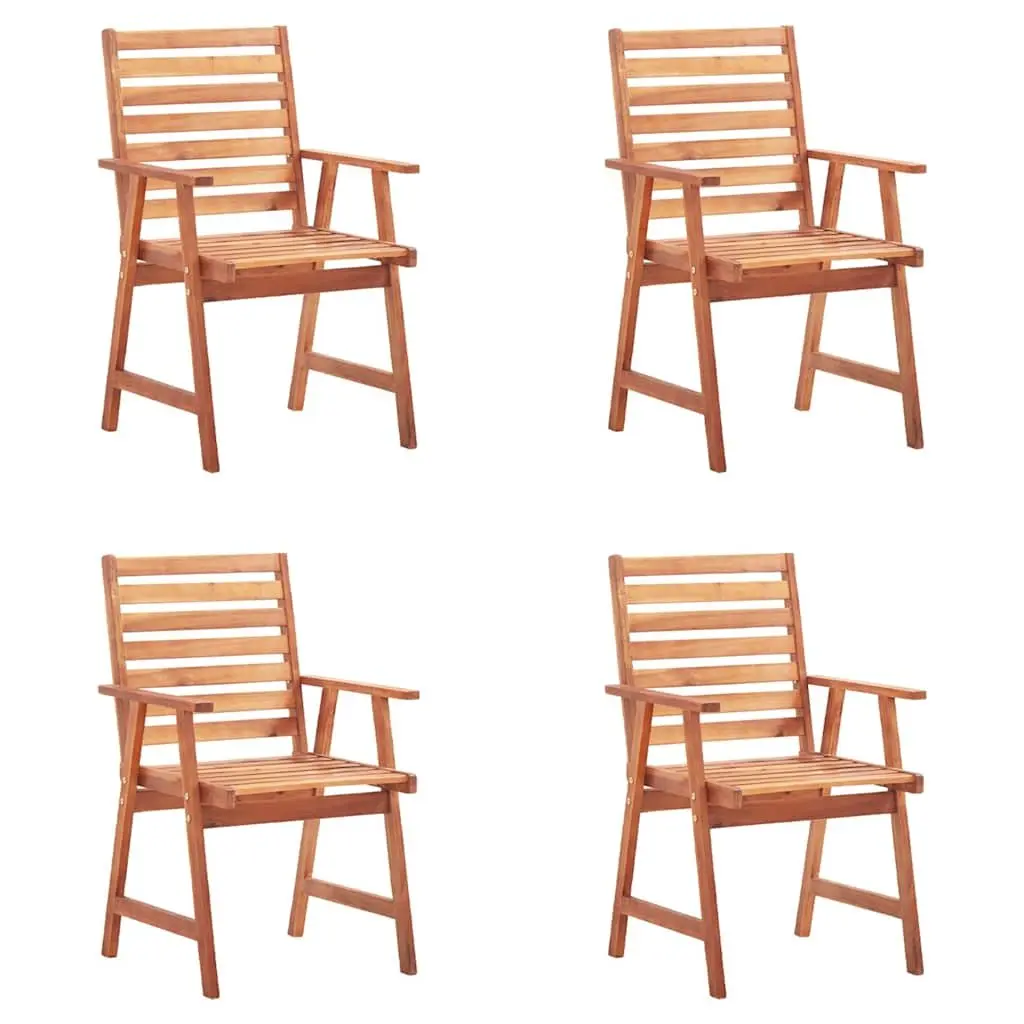 Outdoor Dining Chairs Set 4 Piece Garden Seating Solid Wood Grey