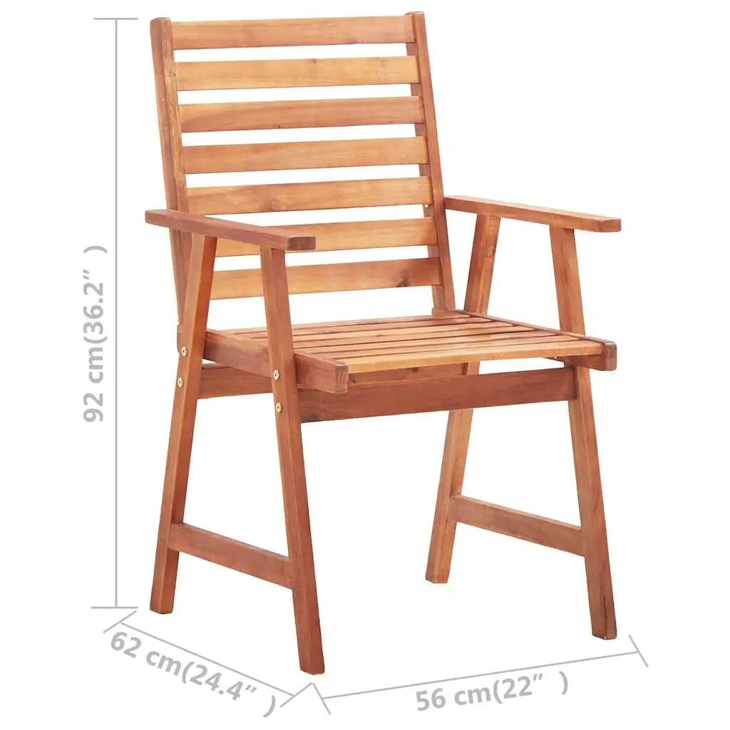 Outdoor Dining Chairs Set 4 Piece Garden Seating Solid Wood Grey