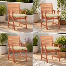 Outdoor Dining Chair Set of 4 with Cream Cushions
