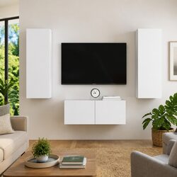 Versatile White 3-Piece TV Cabinet Set for Your Home