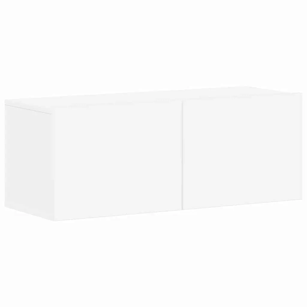 TV Cabinet Set Wall Mounted Storage Unit 4 Piece White Living Room Furniture