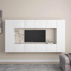 Value-Driven White Wall-Mounted TV Cabinet Set