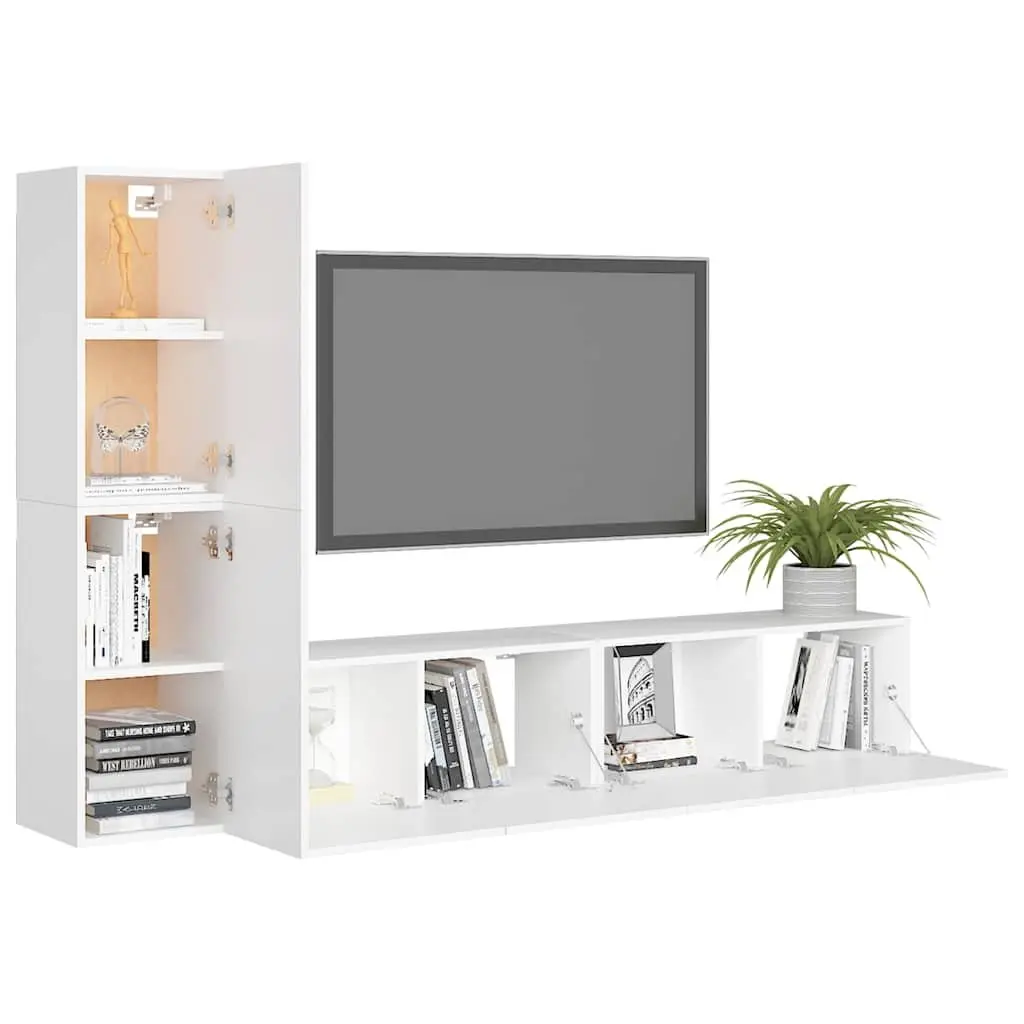 Wall Mounted TV Cabinet Set with Ample Storage