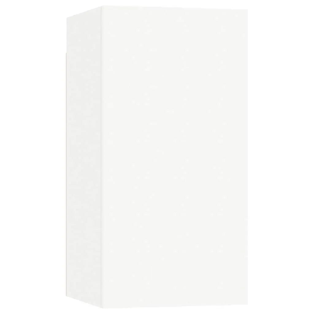 Wall Mounted TV Cabinet Set 6 Piece Storage Unit Organiser Display Shelf White