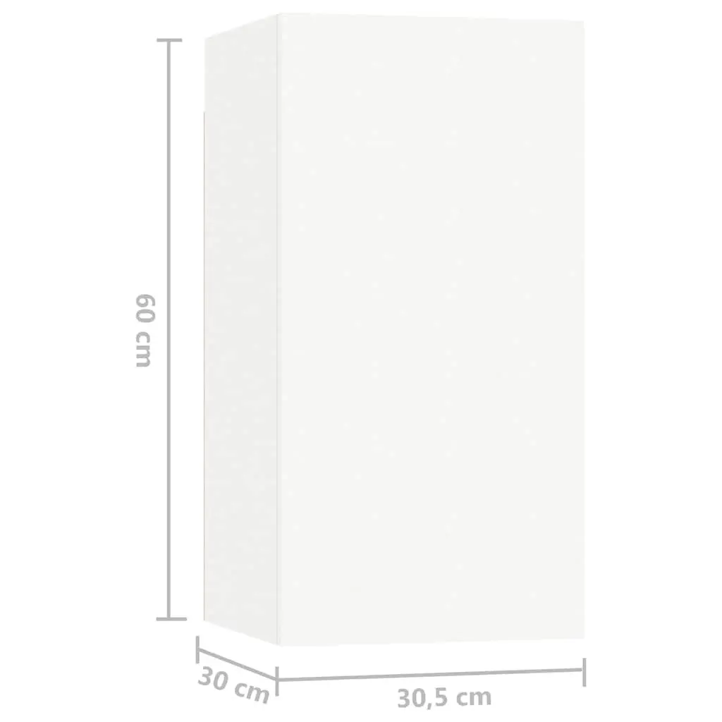 TV Cabinet Set 5 Piece Wall Mounted Storage White