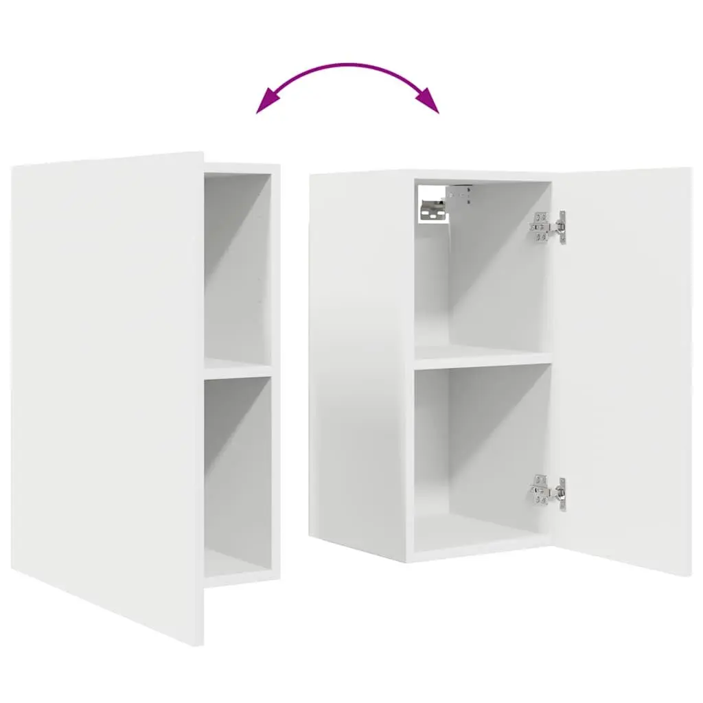 Wall Mounted Storage Unit Set 6 Pieces White Engineered Wood TV Cabinet