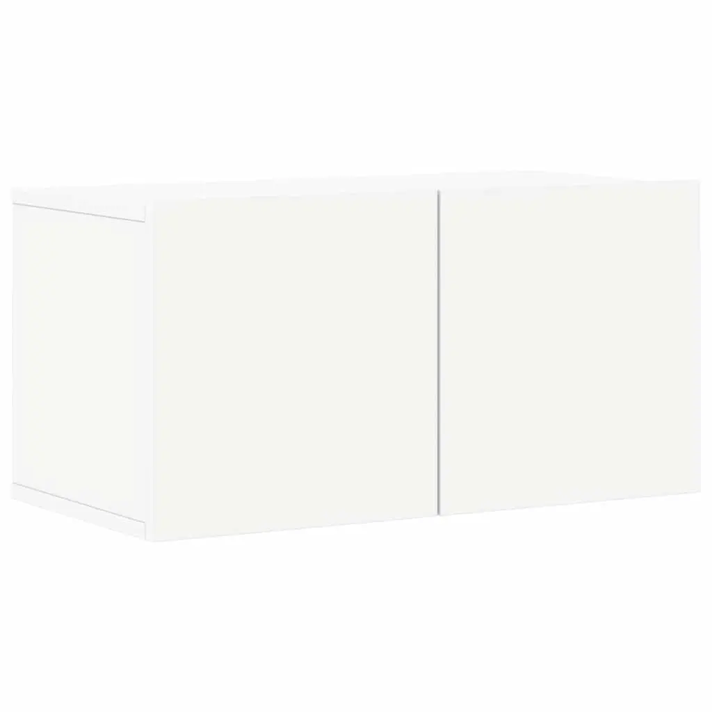 Wall Mounted Storage Unit Set 6 Pieces White Engineered Wood TV Cabinet
