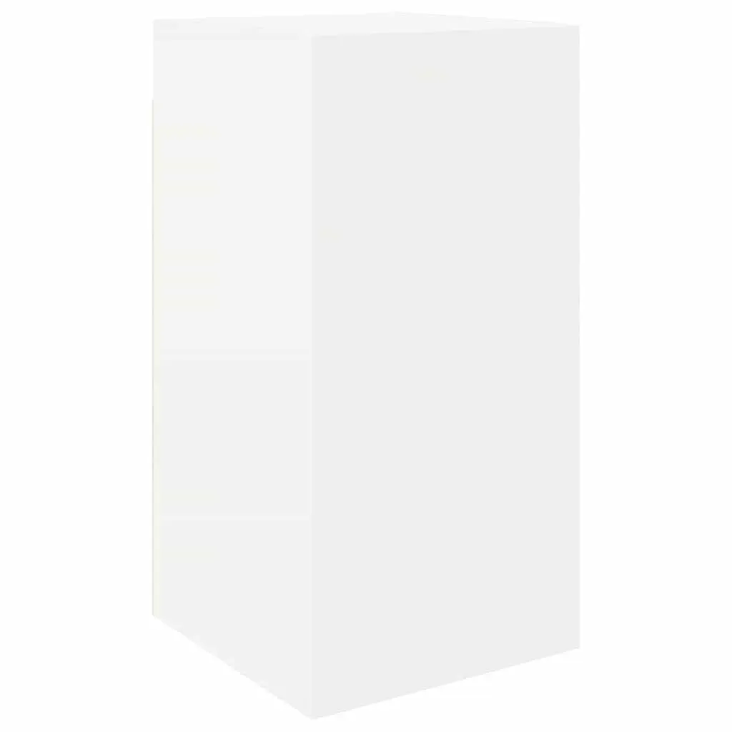 Wall Mounted Storage Unit Set 6 Pieces White Engineered Wood TV Cabinet