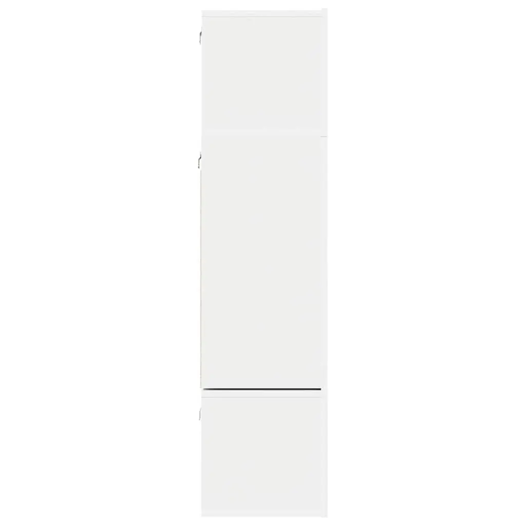 Wall Mounted Storage Unit Set 6 Pieces White Engineered Wood TV Cabinet