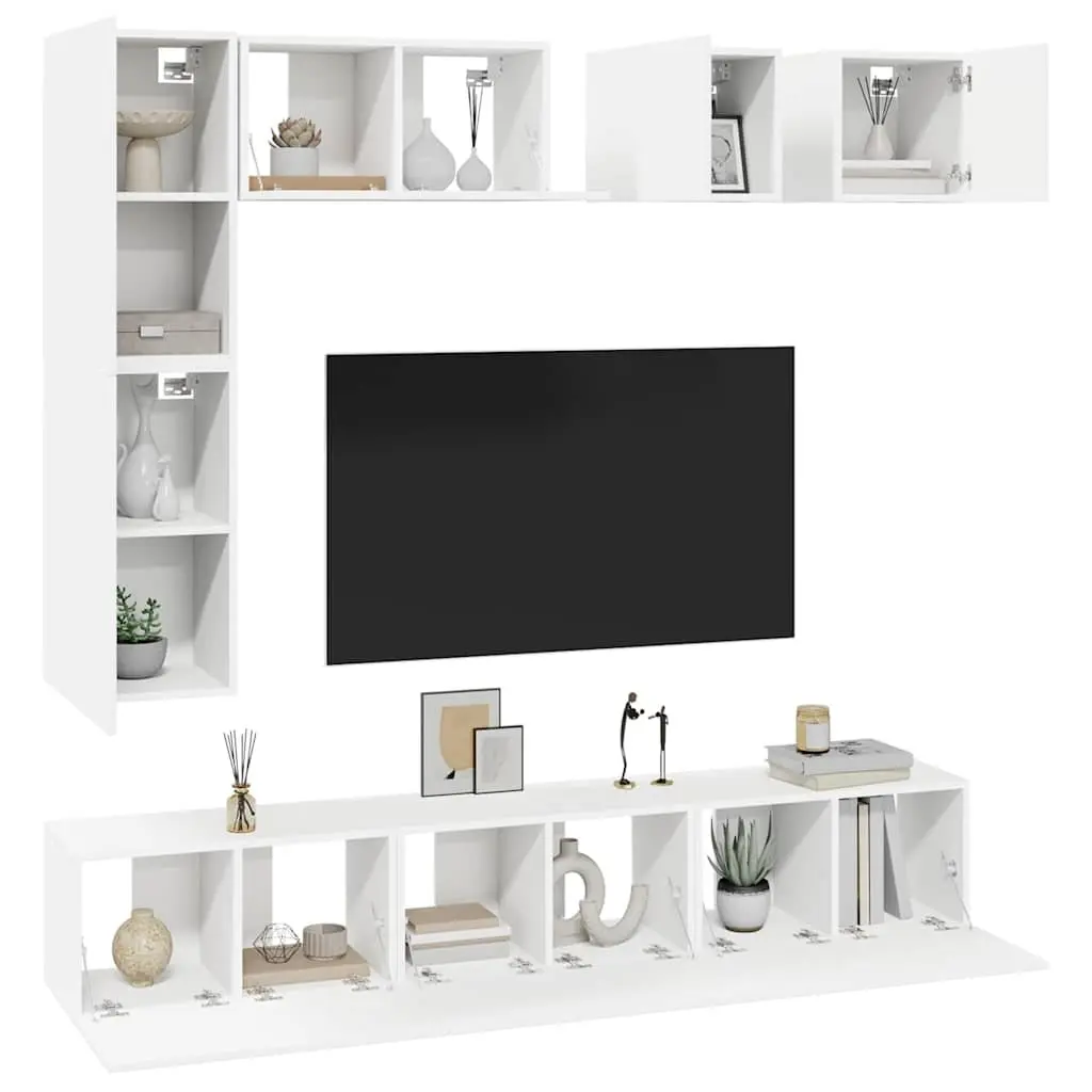 8-Piece Wall-Mounted Storage Unit in White
