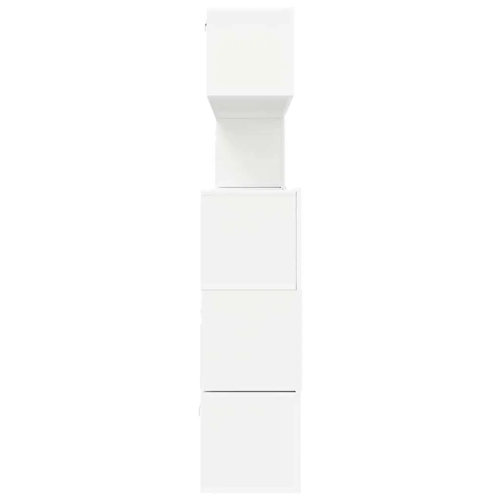 TV Cabinet Set 8 Piece White Wall Mounted Living Room Storage Compartments