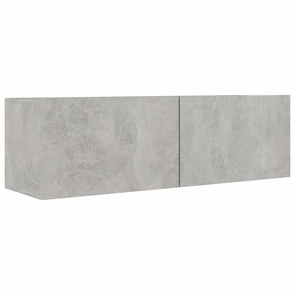 TV Cabinet Set Grey 5 Piece Wall Mounted Modern Living Room Storage Shelving