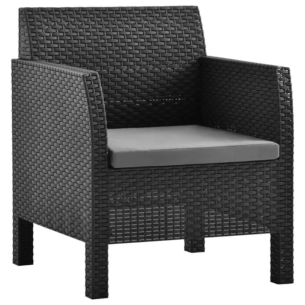 Garden Chairs Set 2 pcs Outdoor Seating Cushions Anthracite