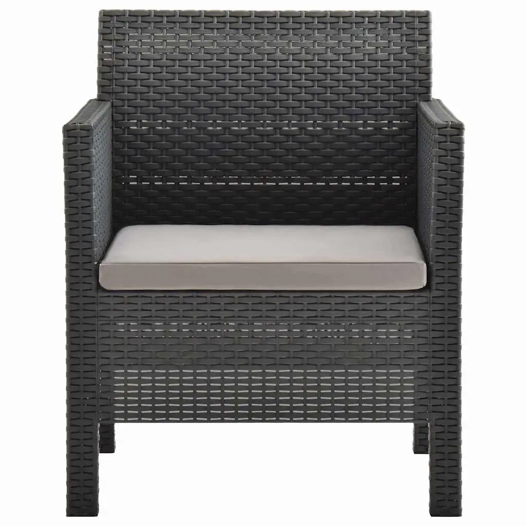 Garden Chairs Set 2 pcs Outdoor Seating Cushions Anthracite