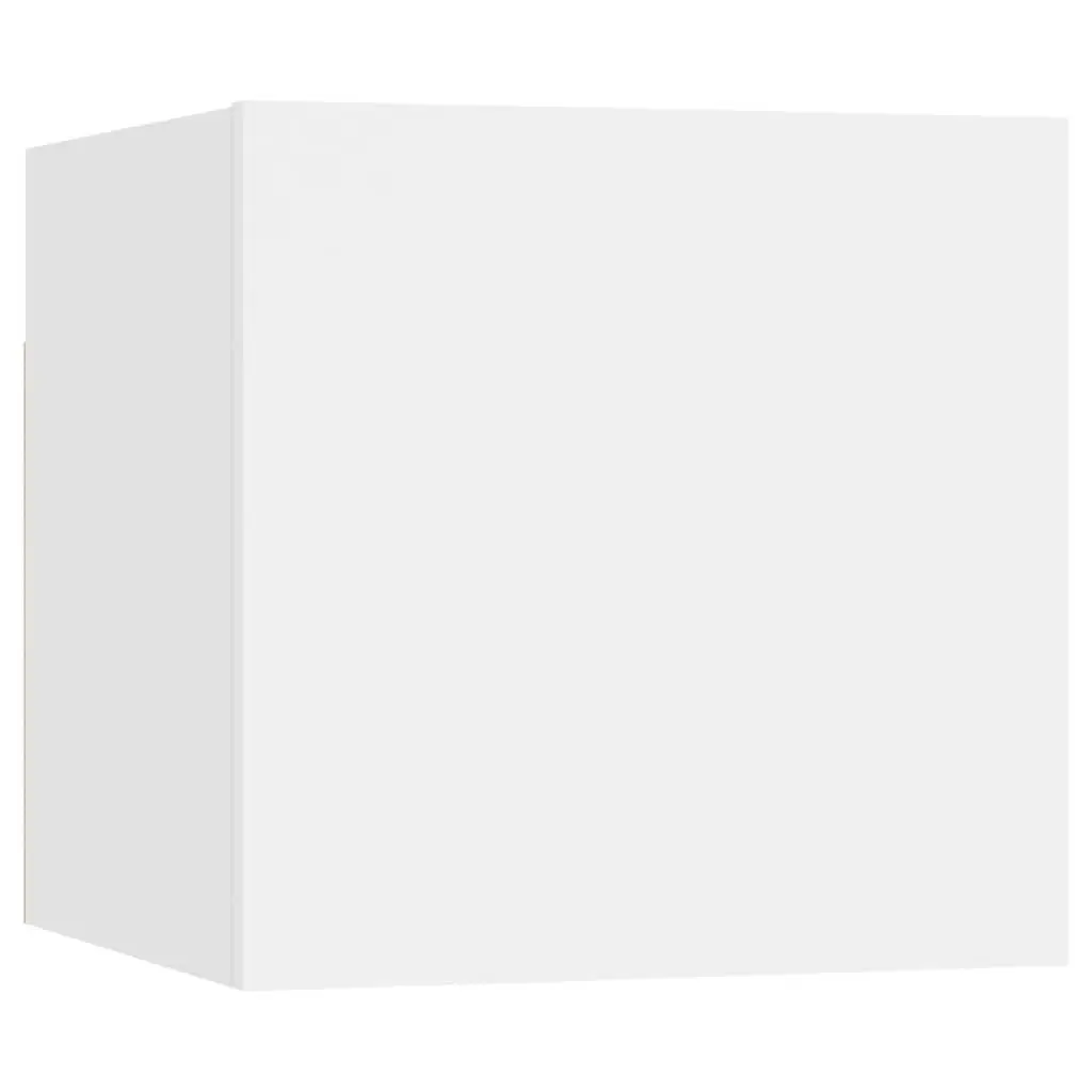White Bedside Cabinet 30.5x30x30 cm Wall-Mounted Nightstand Storage Compartment