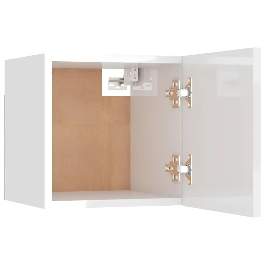 White Wall-Mounted Bedside Cabinet with Storage
