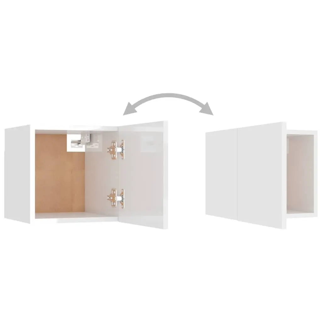White Wall-Mounted Bedside Cabinet with Storage