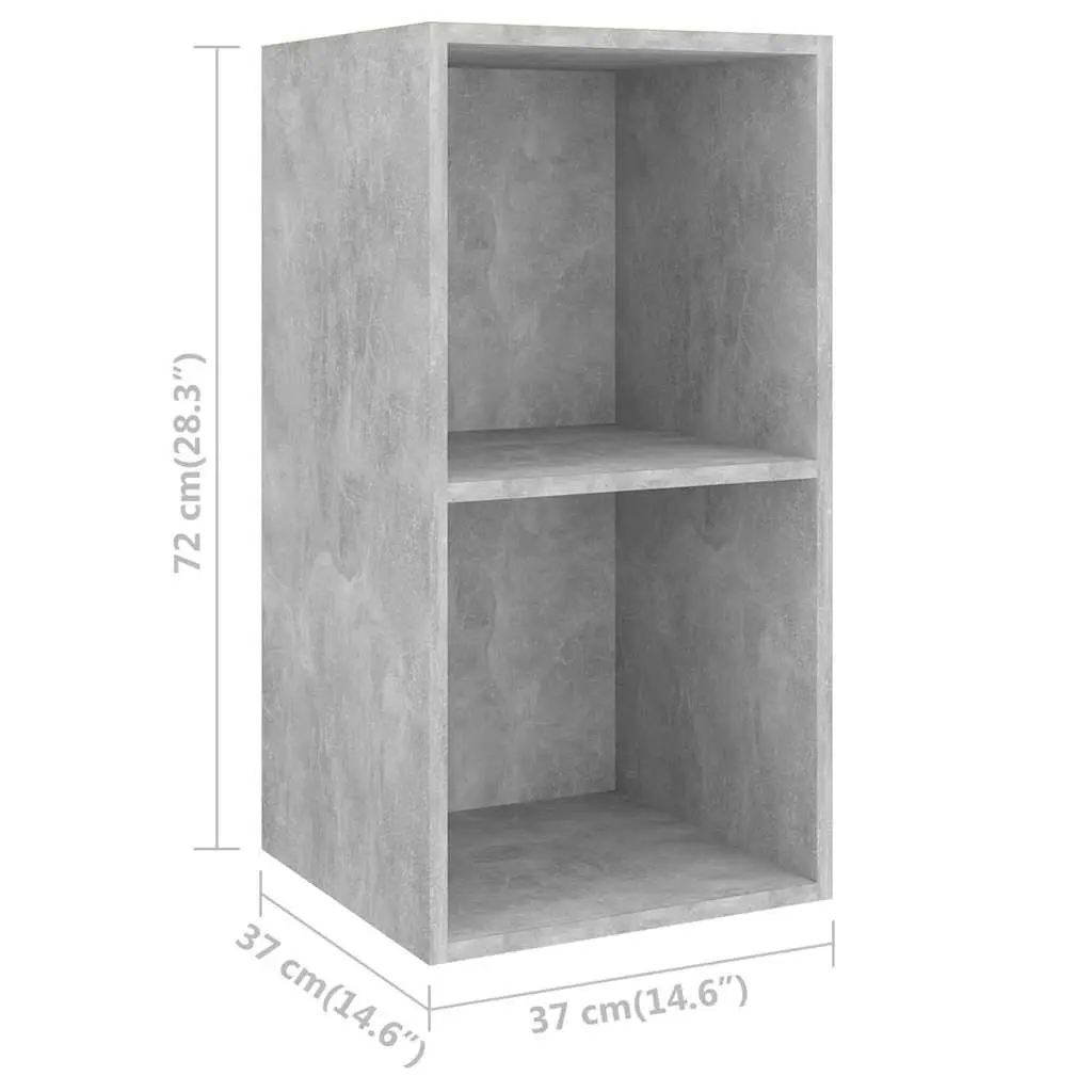 TV Cabinet Set 3 Piece Wall Mounted Storage Grey Engineered Wood Display Unit