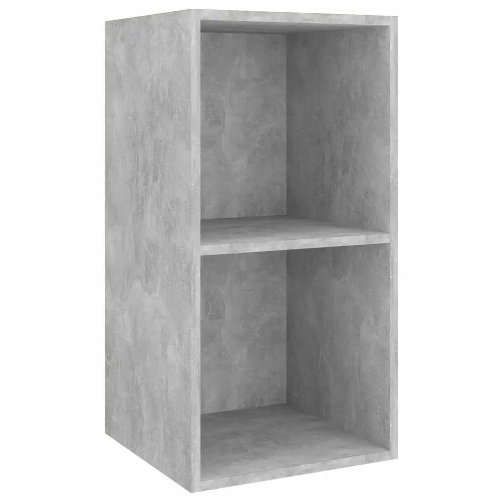 4 Piece Wall Mounted TV Cabinet Set Grey Engineered Wood Storage Organiser