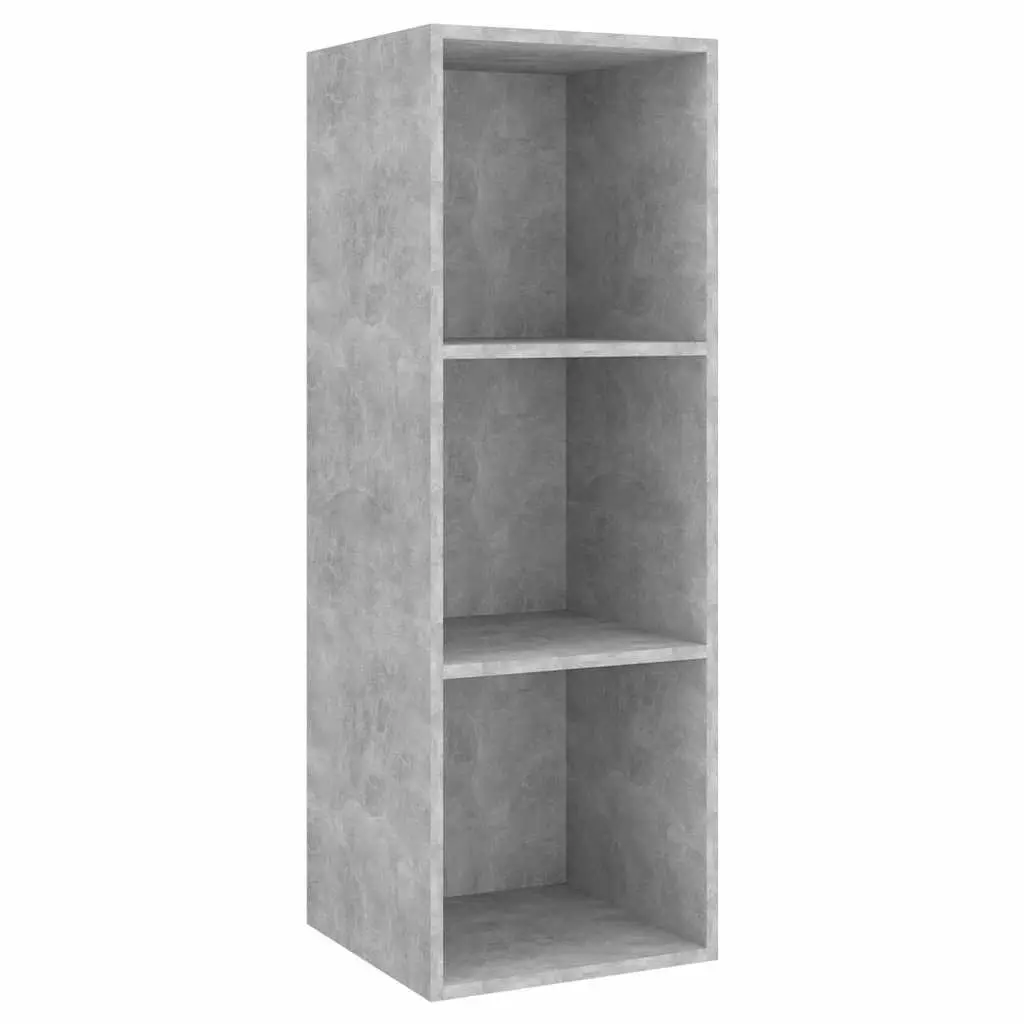 4 Piece Grey Engineered Wood Wall Mounted Storage Cabinet Set for TV and Organising Media
