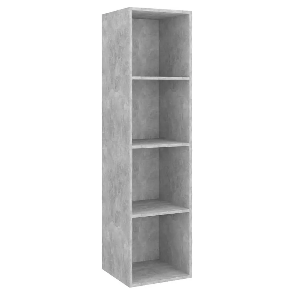 Floating TV Cabinet Set Grey Engineered Wood Wall-Mounted Storage Unit 2 Piece