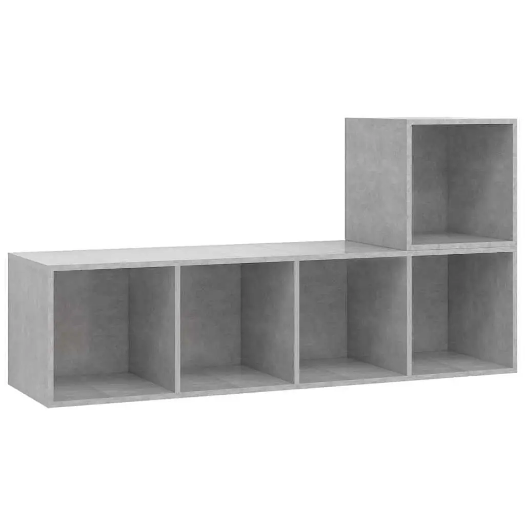Storage with This 2 Piece Grey TV Cabinet Set