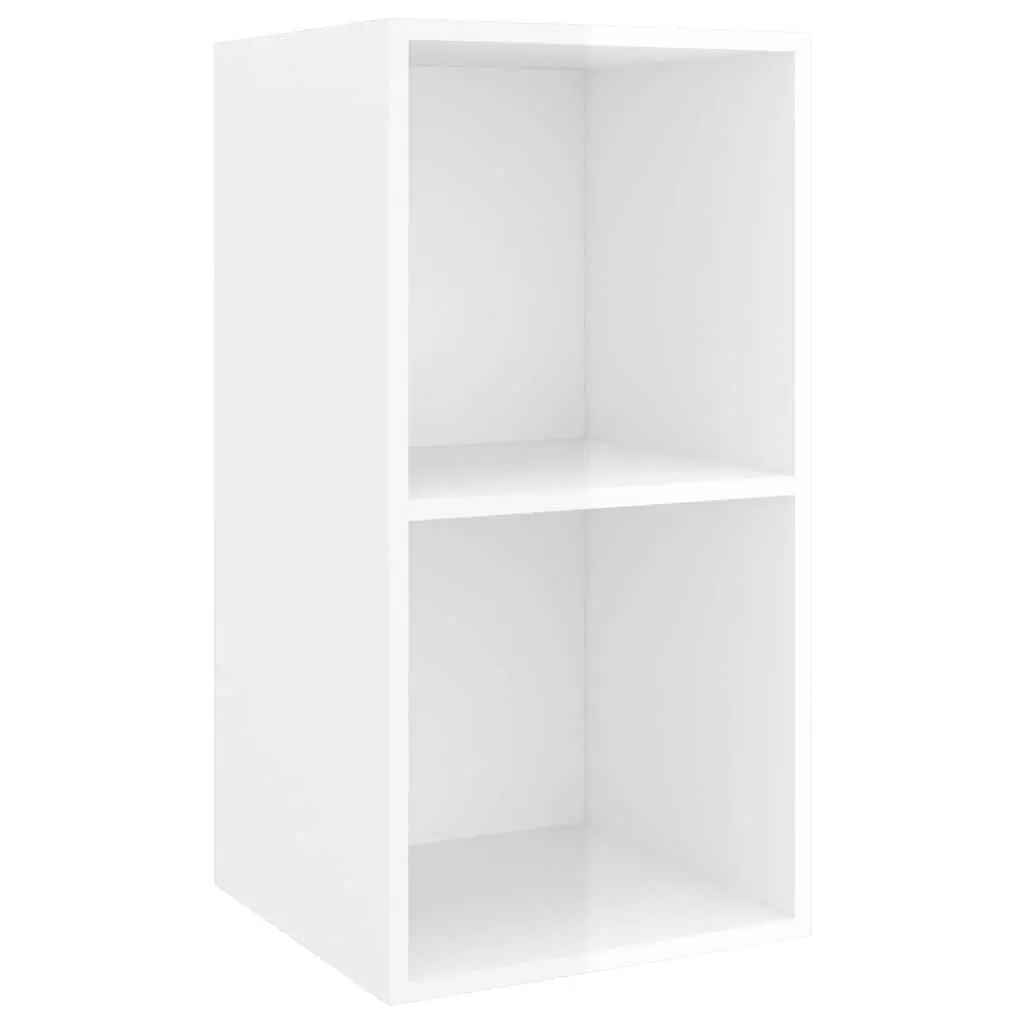Wall-mounted TV Cabinets Storage Units 2 Piece High Gloss White