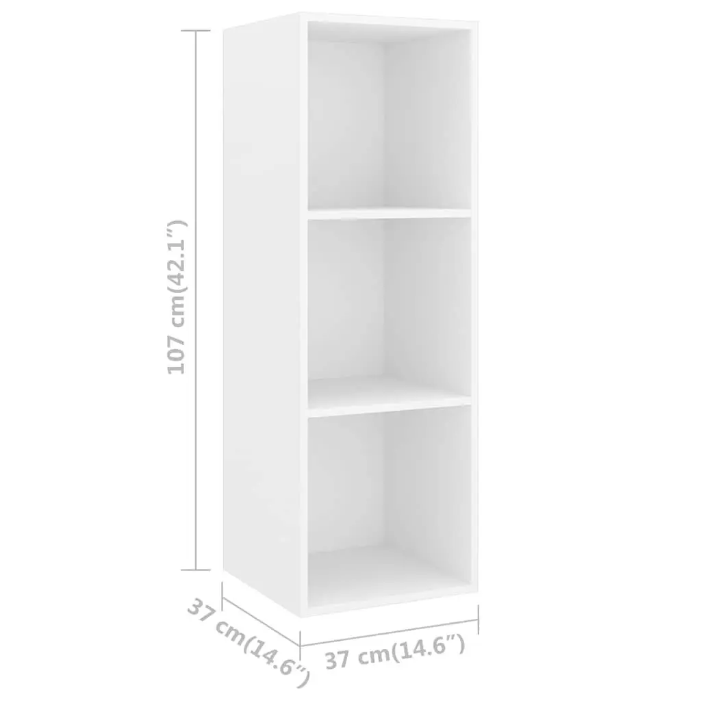 Wall-mounted TV Cabinet Set 2 pcs Storage Organiser Shelving Unit White