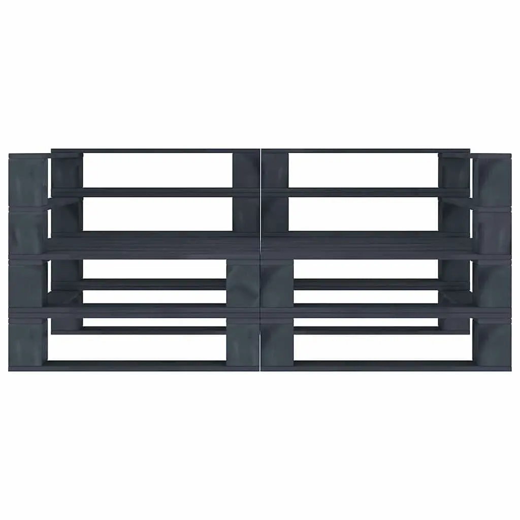 Pallet Sofa Outdoor Garden Seating Furniture 2-Seater Grey Wooden Patio