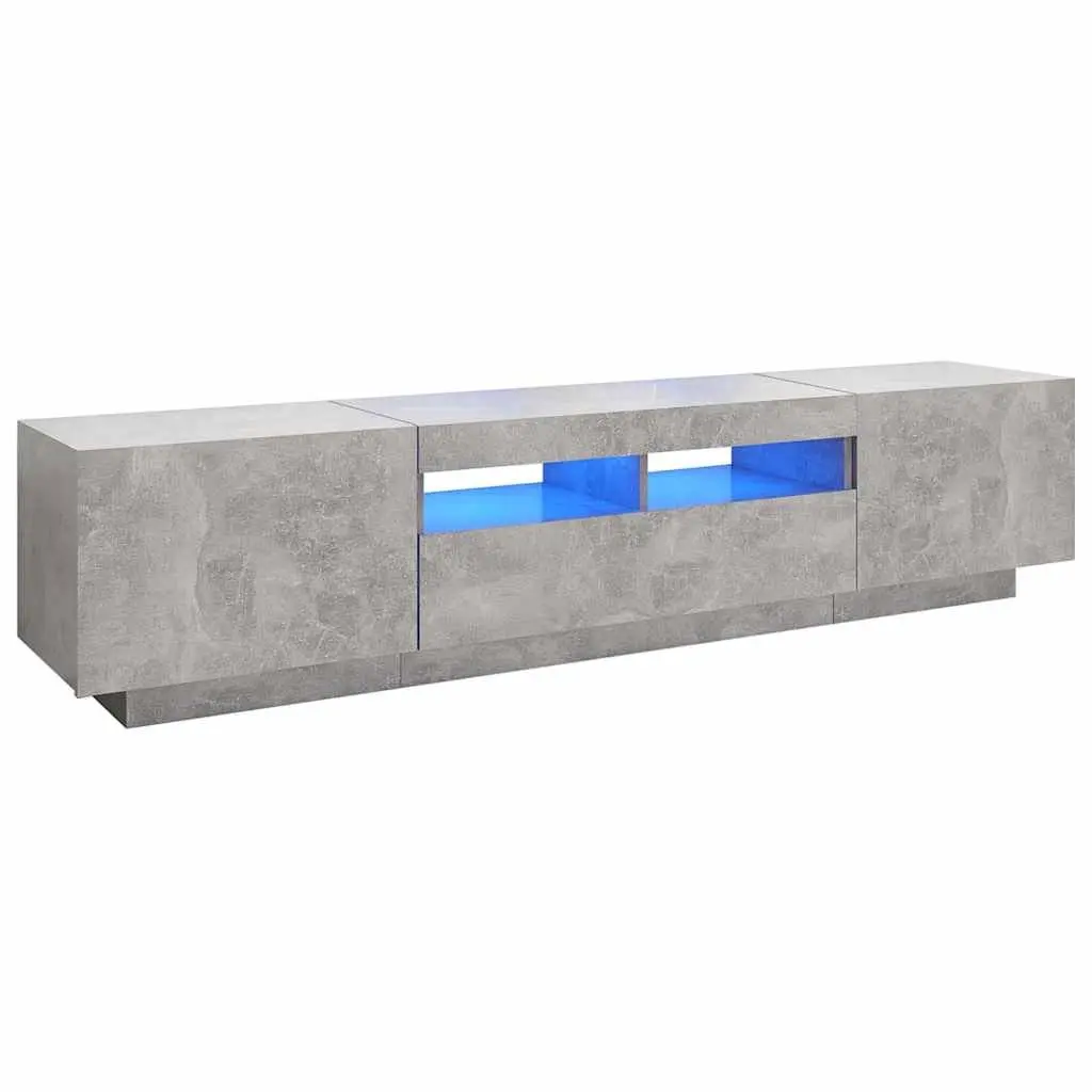 TV Cabinet Media Storage Unit 180cm Grey with RGB LED Lights