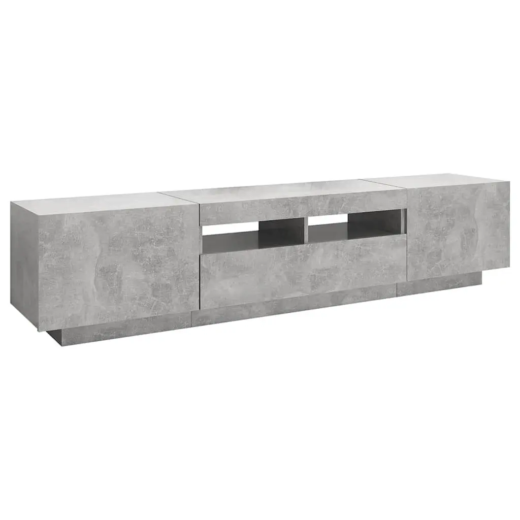 TV Cabinet Media Storage Unit 180cm Grey with RGB LED Lights