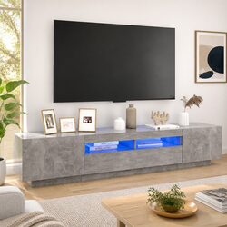 Value-Driven 200cm Grey TV Cabinet with LED Lights