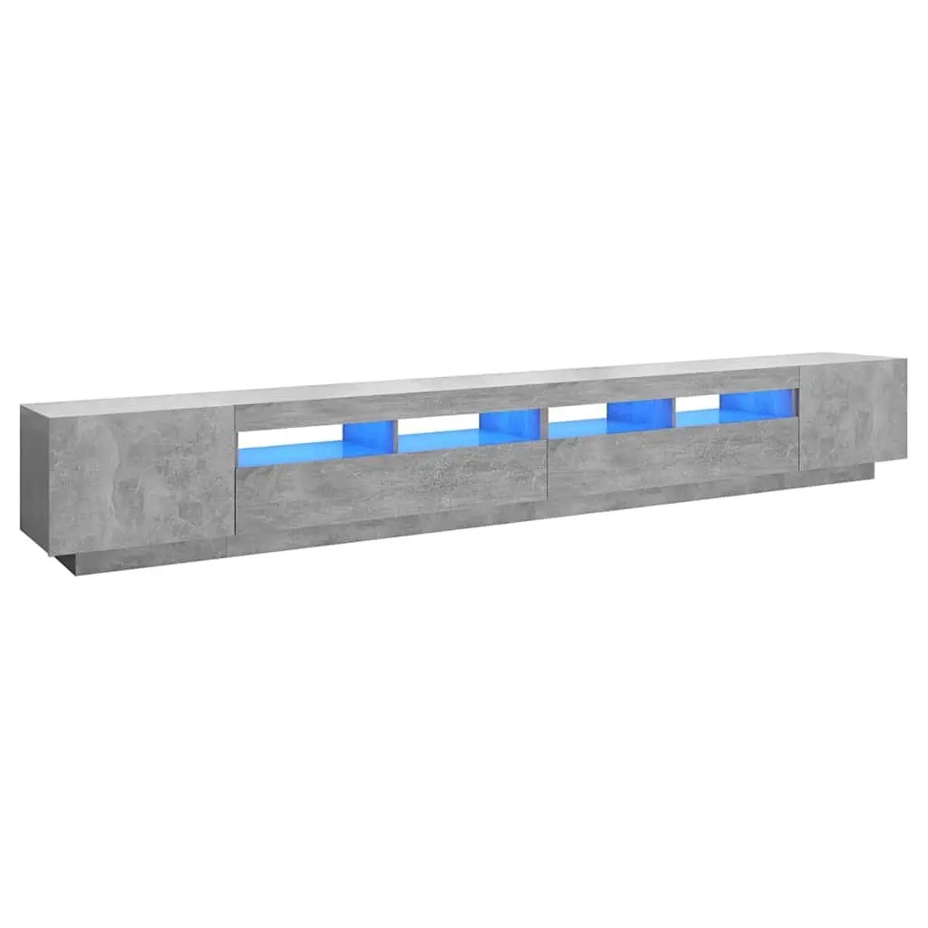 TV Cabinet RGB LED Lights Modern Living Room Media Storage Unit Grey 300 x 35 x 40 cm