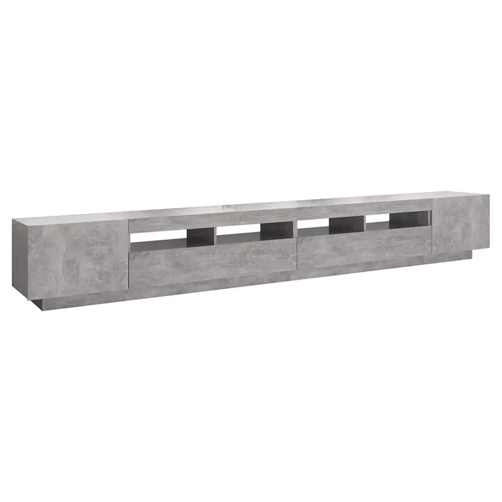 TV Cabinet RGB LED Lights Modern Living Room Media Storage Unit Grey 300 x 35 x 40 cm